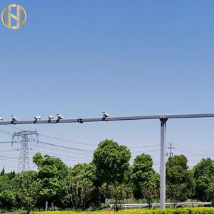 Quality Q235 Galvanized CCTV Outdoor Security Camera Pole Double Brackets wholesale