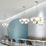Nordic art chandelier Romantic Flower Design lustre metal Warmth Glass light