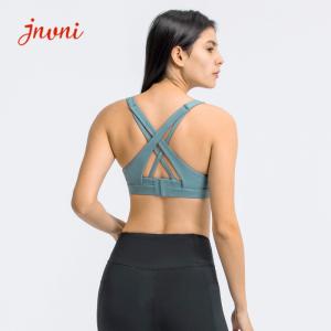 Quality Strappy Sports Bra For Women Sexy Crisscross Back Adjustble Button Yoga Running Athletic Gym Workout Fitness Tops wholesale