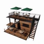 Galvanized Steel Bending 180g Prefabricated Mobile Restaurant with Steel