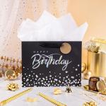 Happy Birthday Gift Tote Paper Bag Set Logo Customizable CMYK 4 Color Offset