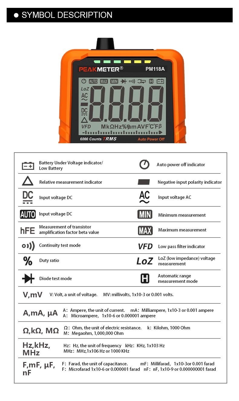 Manual And Auto Range Digital Meter Voltmeter AC DC Digital Multimeter MAX And MIN Measurement NCV Function