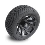 Golf Cart 12 Inch Matte Black Wheels and 215/35-12 Street Tires 4x4 Bolt Pattern