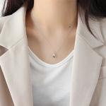 Lanciashow 925 Sterling Silver Gold Plated Teardrop Pendant Chain Necklace