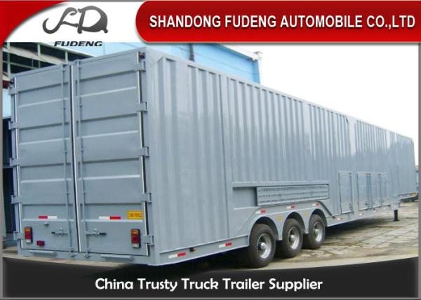 Cheap Vehicle Transport Enclosed Semi Trailer , 8-12 Sets Car Carrier Semi Trailer for sale