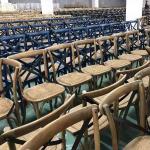 Nordic Mordern Wooden X Cross Back Chair Wedding Banquet Furniture Bentwood