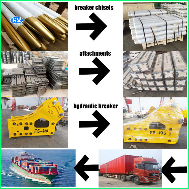 53mm Chisel Hydraulic Rock Breaker Alloy Steel Hydraulic Concrete Breaker