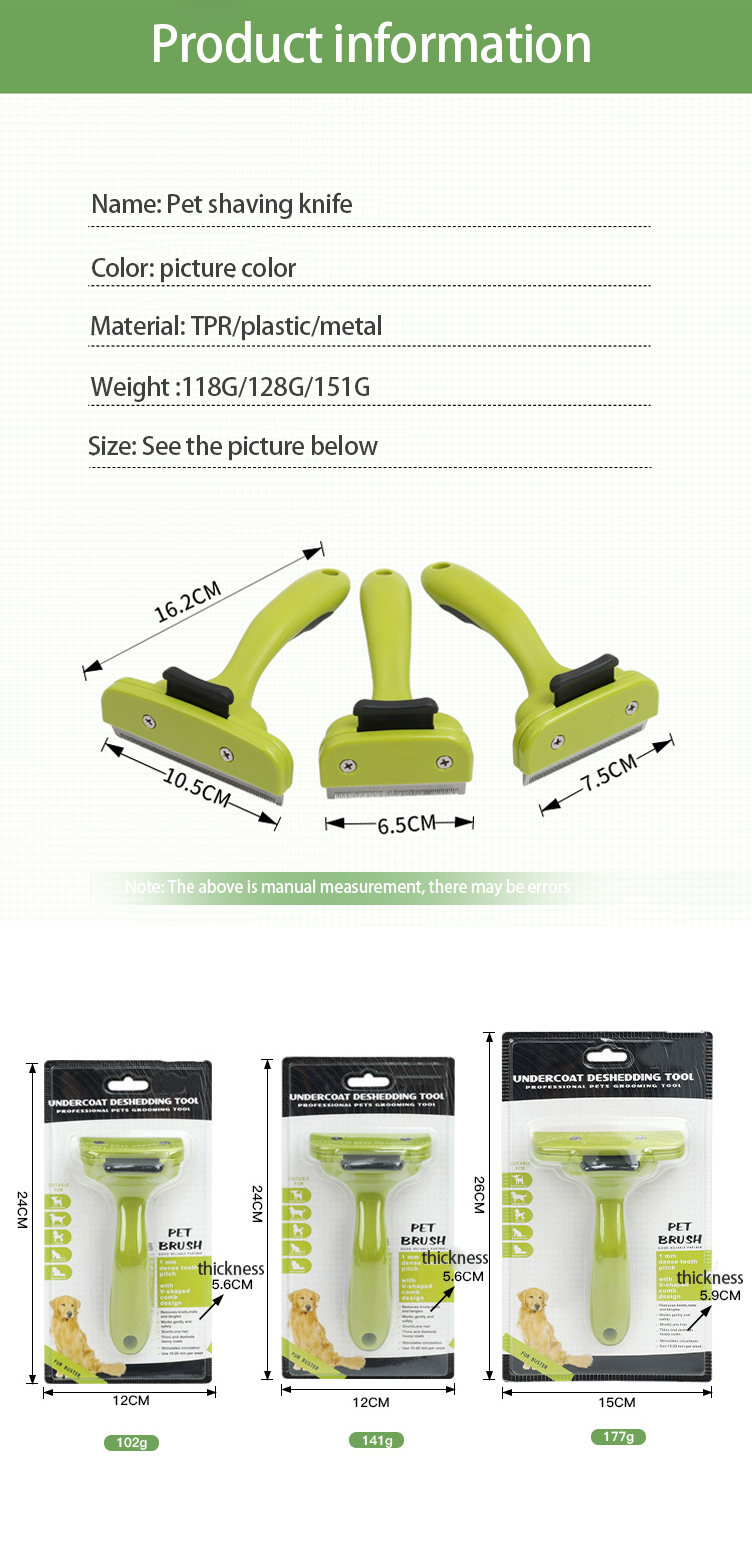 Green Dog Deshedding Tool Sustainable Self Cleaning Cat Brush