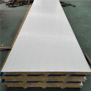 Quality 960mm diamond steel sheet rock wool sandwich roof panel with 0.376mm wholesale