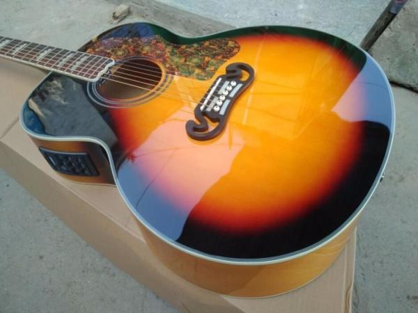 2018 New sunburst G200 acoustic guitar Chibson GB200 VS electric acoustic guitar