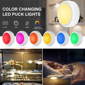 Quality Remote Control LED Puck Lights Wireless Under Cabinet Lighting AA Battery Powered wholesale