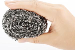 Quality Environmental Friendly Scouring Pad Stainless Steel , No Peculiar Smell Metal Pot Scrubbers wholesale