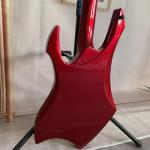 Custom Special Irregular Body Shape Transparent Red Electric Bass Guitar 4