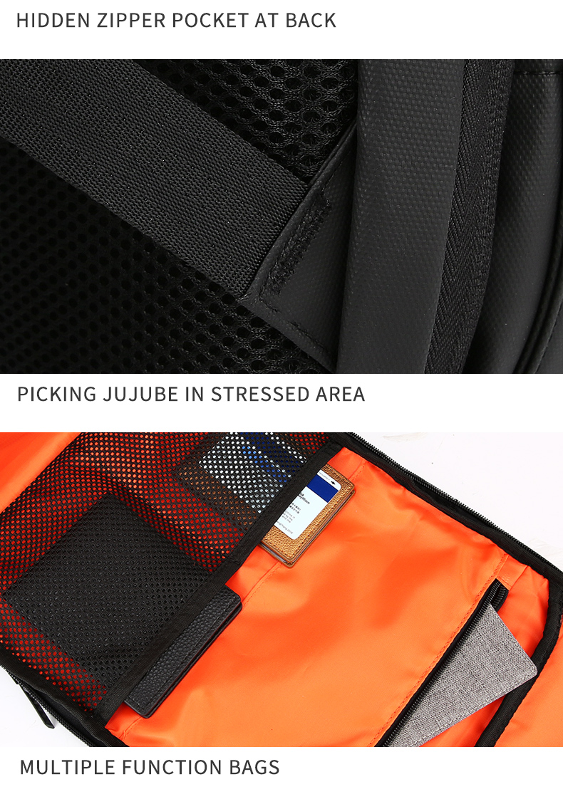 New custom logo large capacity anti theft laptop bag waterproof bag with USB interface business travel Backpack