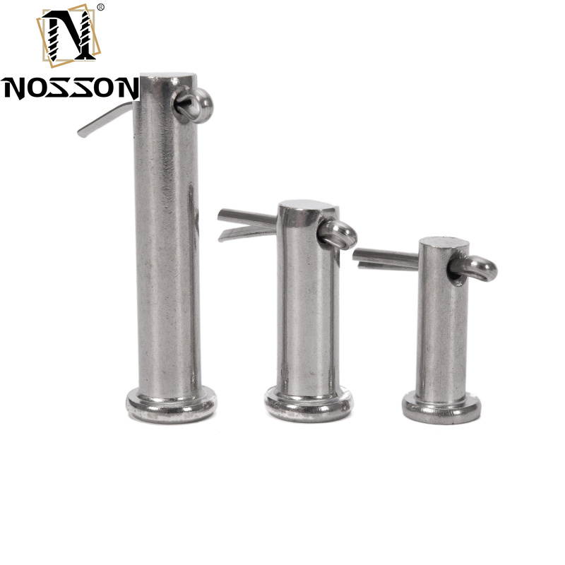 Longer Life TiCN Finish 304 Stainless Steel Flat Head Cylindrical Pin with Hole and Steel Lock Cotter Pin Standard DIN94