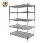 160CM 500kgs Black And Chrome Storage Wire Shelves 24 X 12 Shelving Unit Odm