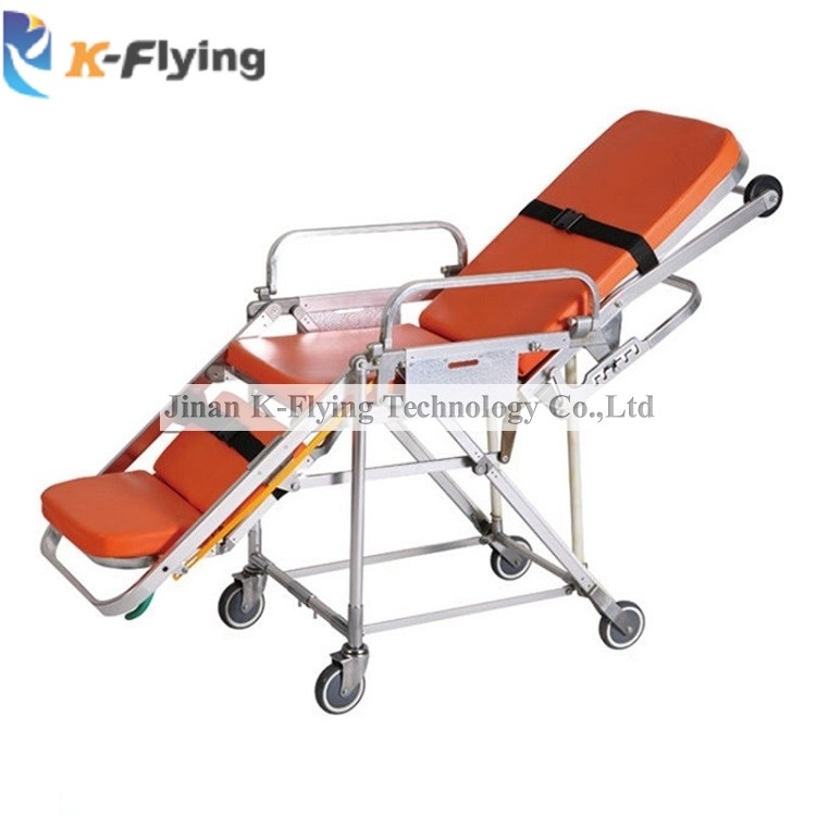 Manual Transport Stretcher Chair Bed Aluminum Alloy Folding Ambulance