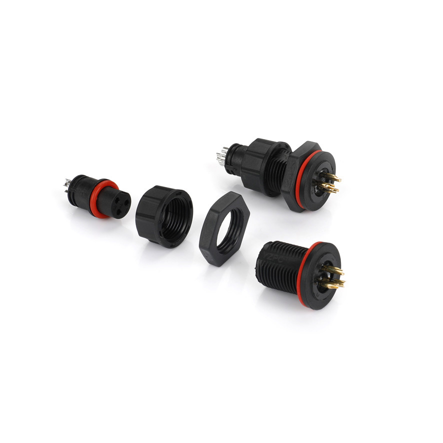 8AMPS IP67 Waterproof M13 Circular 3 Pin Male Connector For PCB