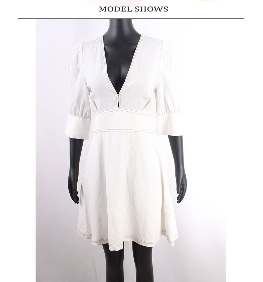 Solid Colors tencel Linen Mini Dress Tencel Lycoell Clothing