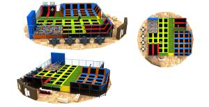 Quality 360M2 China Manufacture Big Jumping Trampoline Discount Large Children Trampoline Round Trampoline wholesale
