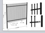 Customized Black Zinc Steel Metal Garrison Fence Panels Maintenance Free