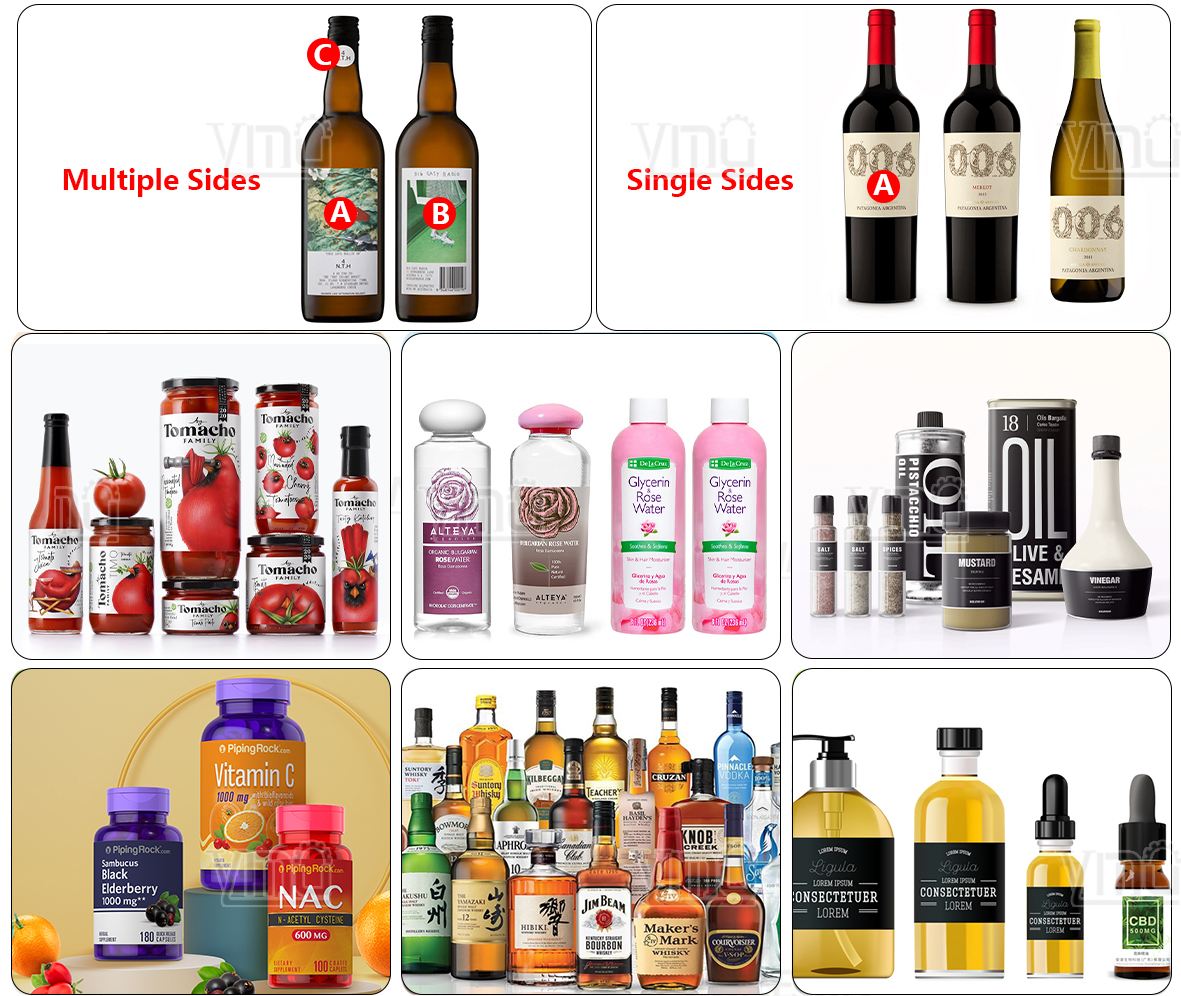 Round Bottle Wrap Around Self Adhesive Labeling Machine Paper For Juice Beverage Cosmetic Coffee