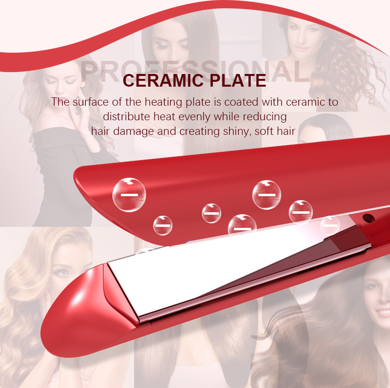 45W Ceramic Flat Iron Hair Straightener 3D Floating Titanium Plates Household