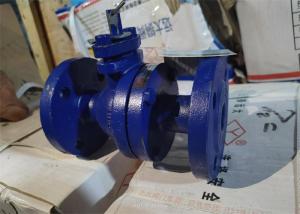 Quality Blue Color Body 25bar Floating Ball Valve Chinese Standard Flanged End wholesale