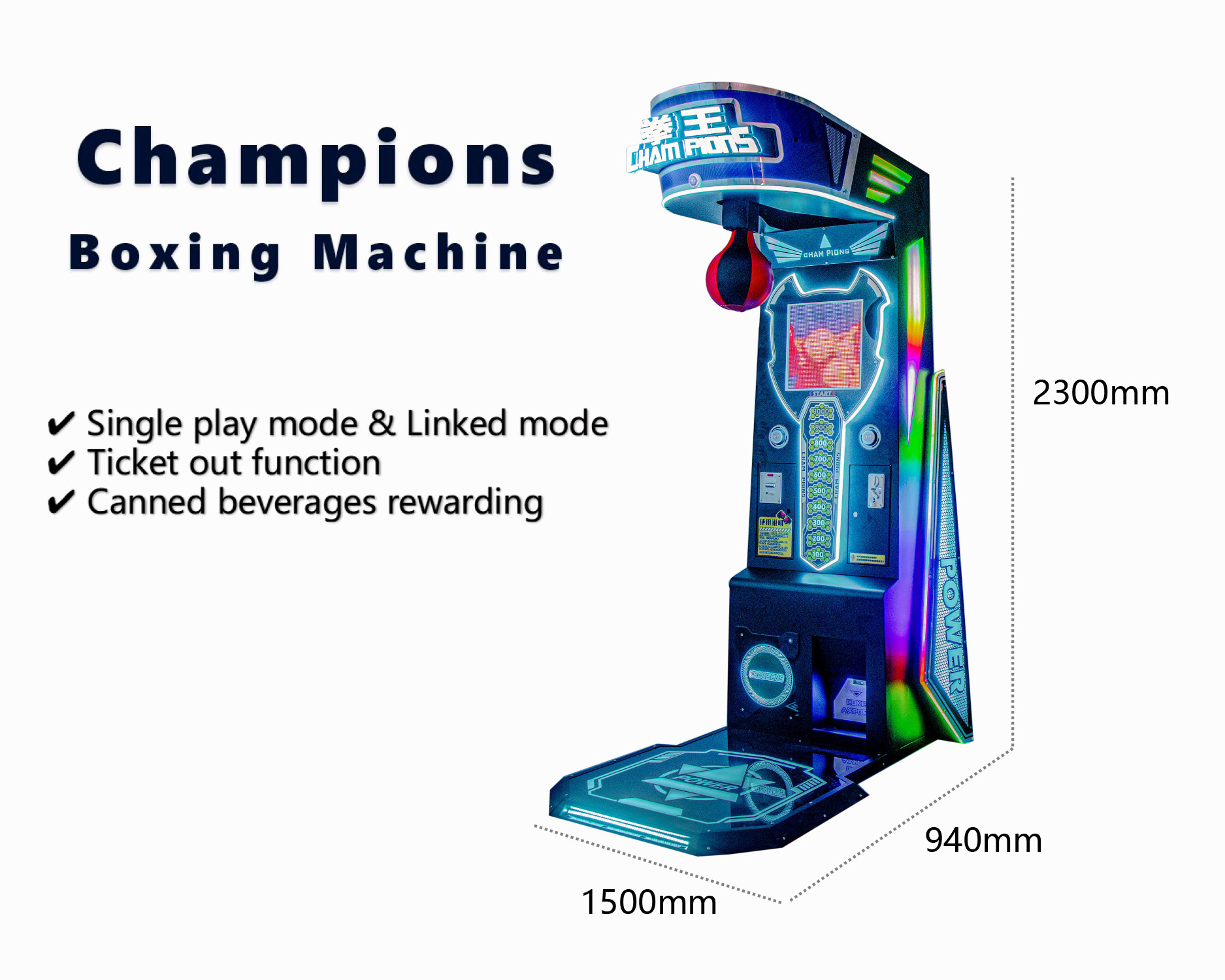 Indoor Playground Boxing Game Machine Redeem Cola Ticket Redemption Boxer Arcade Amusement