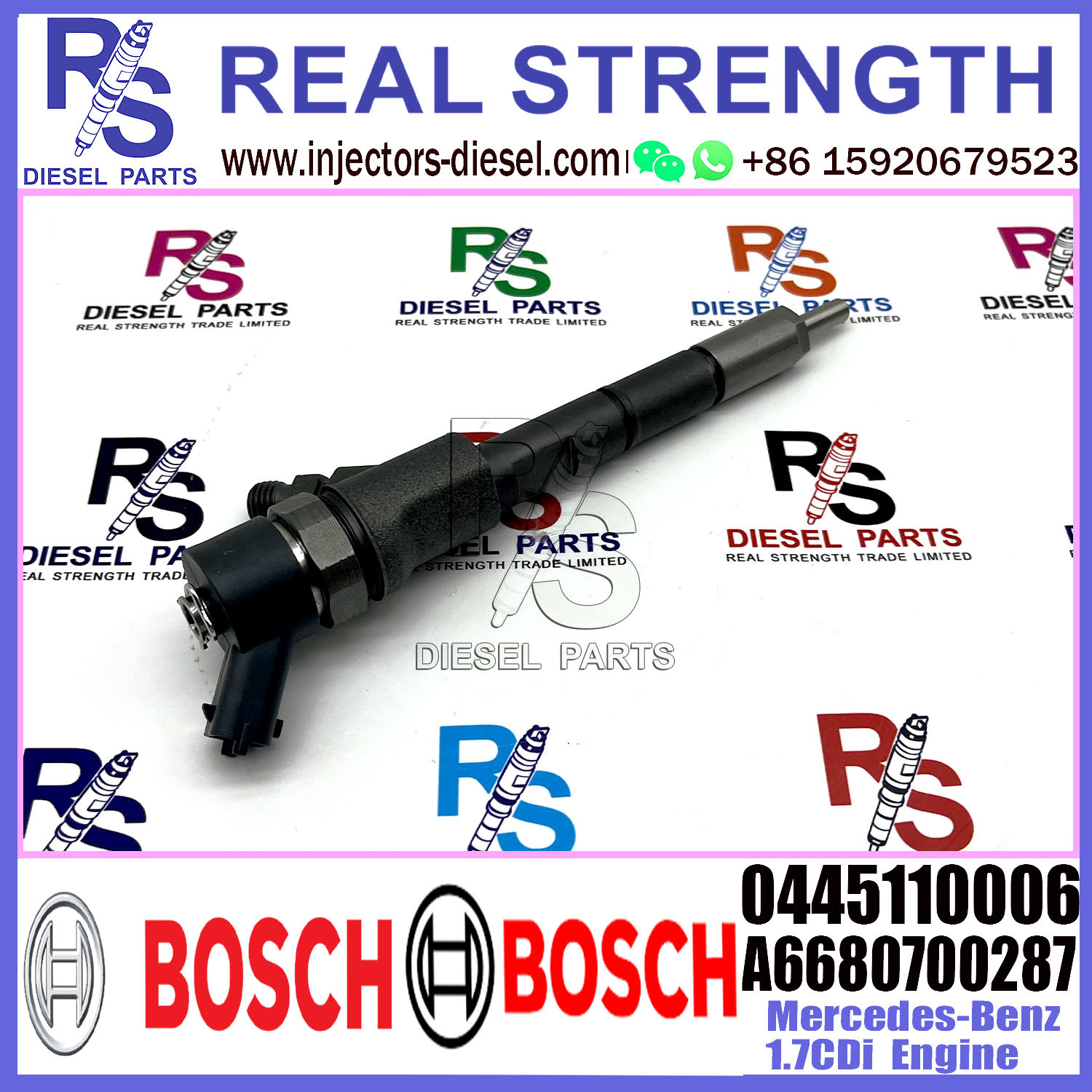 Diesel Fuel Common Rail Injector 0445110006 A6680700287 0445110005 For Mercedes-Benz 1.7CDi Engine