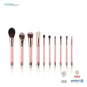 China Plastic Handle 10pcs Makeup Brushes Travel Kit Cosmetics Beauty Tools on sale