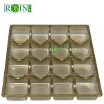 16 Cavity Disposable Biscuit Tray Packaging Plastic PP Gold Lightweight