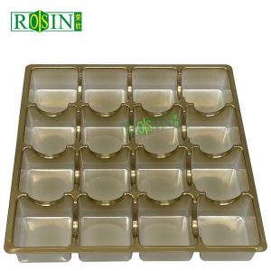 Quality 16 Cavity Disposable Biscuit Tray Packaging Plastic PP Gold Lightweight wholesale