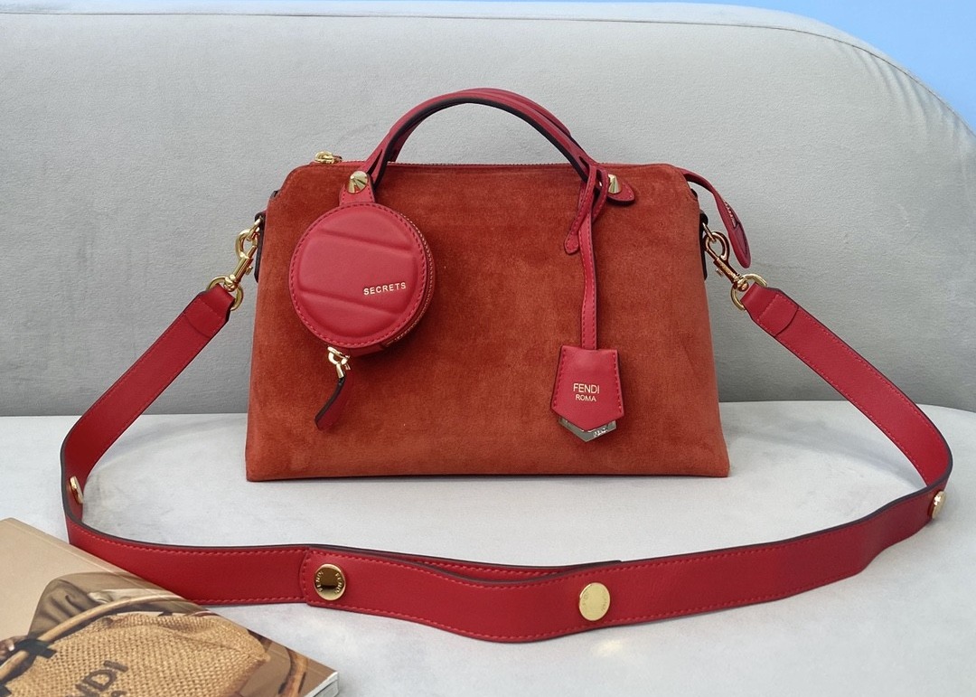 Bytheway soft cowhide genunie leather and deerskin Womens Luxury Handbag Circular pendant handbag
