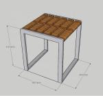 460X460X510mm Metal And Wood Garden Table