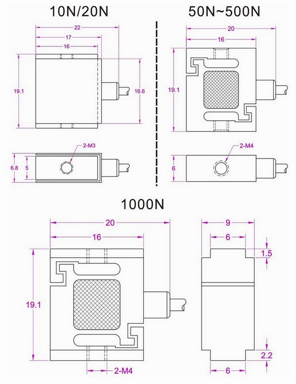 micro tension load cell 100kg 50kg 20kg