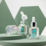 unique design 30ml serum bottle with silver dropper
