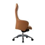 Aluminum Brown Ergonomic Office Leather Chair 70mm Gas Spring Executive Mesh