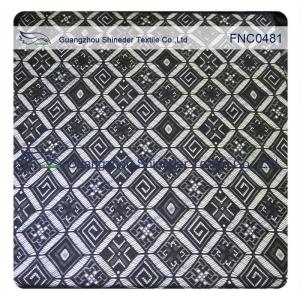 Quality Black Rhombic Wedding Rayon Nylon Lace Fabric wholesale