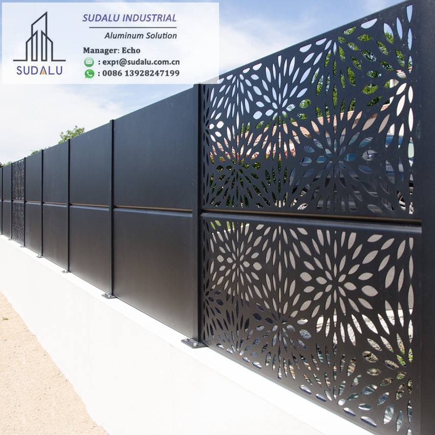 SUDALU Laser Cut Powder Coated Aluminum Exterior Villa Fence and Gate Panel