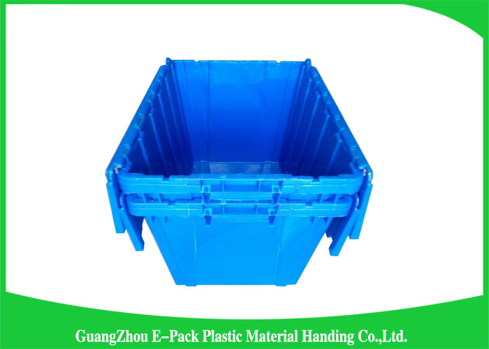 60L Large Plastic Storage Boxes With Lids , Plastic Shipping Containers With Attached Lids