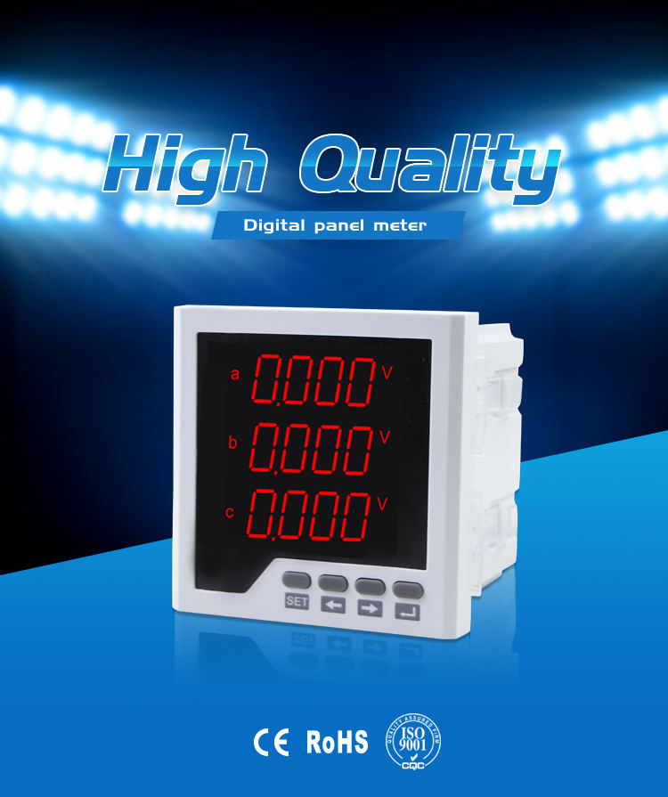 three phase digital multifunction ampere volt poer energy meter ith RS485 meter 220 volt att meter