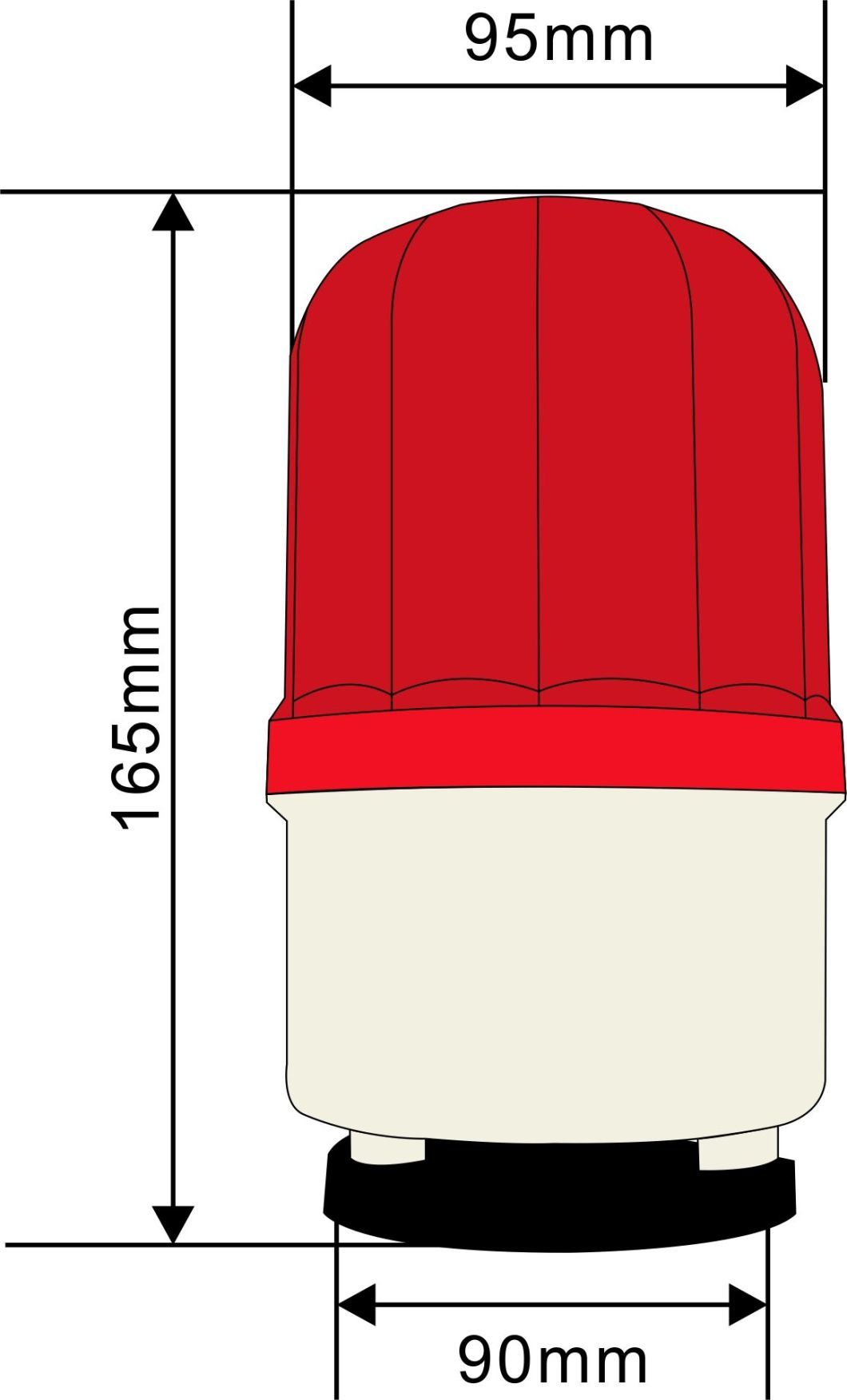 12V Waterproof Red Warning Light Rotary Alarming LED