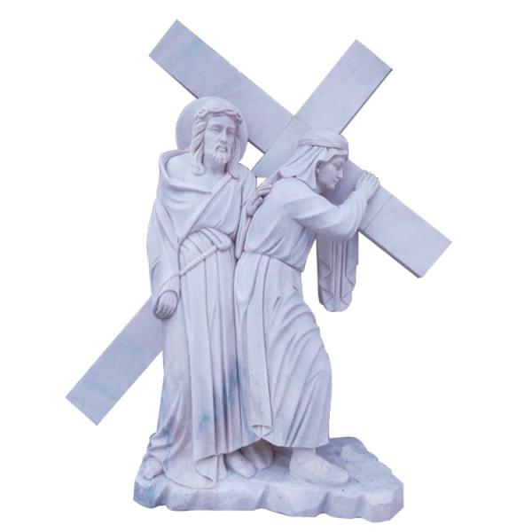 Religion Christian Stone Jesus cross marble sculpture,China stone carving