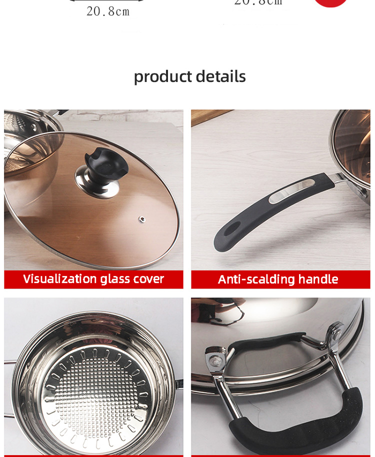 Best Sale Kitchen 12 Piece Cooking Pot Set Pot And Pans Stainless Steel Cookware Set