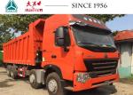 12 Wheeler Heavy Duty Dump Trailers , HOWO A7 Dump Truck With High Roof