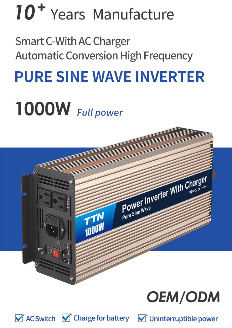 12v 24v DC To AC 110v 220v Power Inverter With AC Charger 500W 1000W 2000W