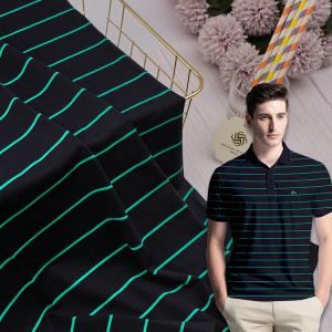 Quality Knitted Mercerized Cotton Fabric , Yarn Dyed 60S Cotton Striped Fabric wholesale