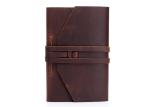 Dark Borwn Color Personalized Leather Bound Journal Refillable Weight 488g
