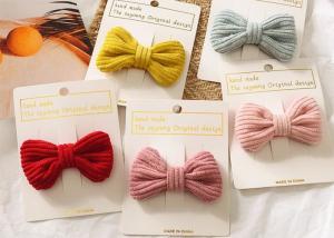 Quality Kids girls candy colored DIY INS BB clip bobby pins Cute knotted fabric hair accessories OEM logo wholesale